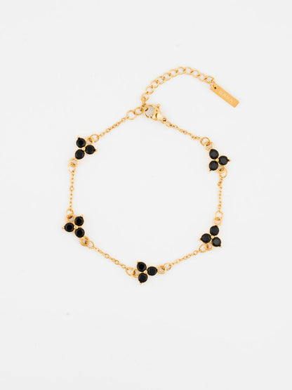 Pulseira Trevo Midnight Gold