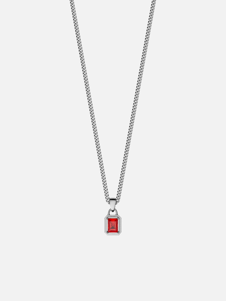 Colar Red Minimal Prata