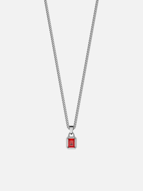 Colar Red Minimal Prata