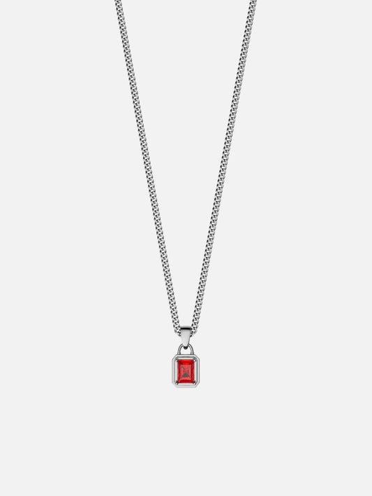 Colar Red Minimal Prata