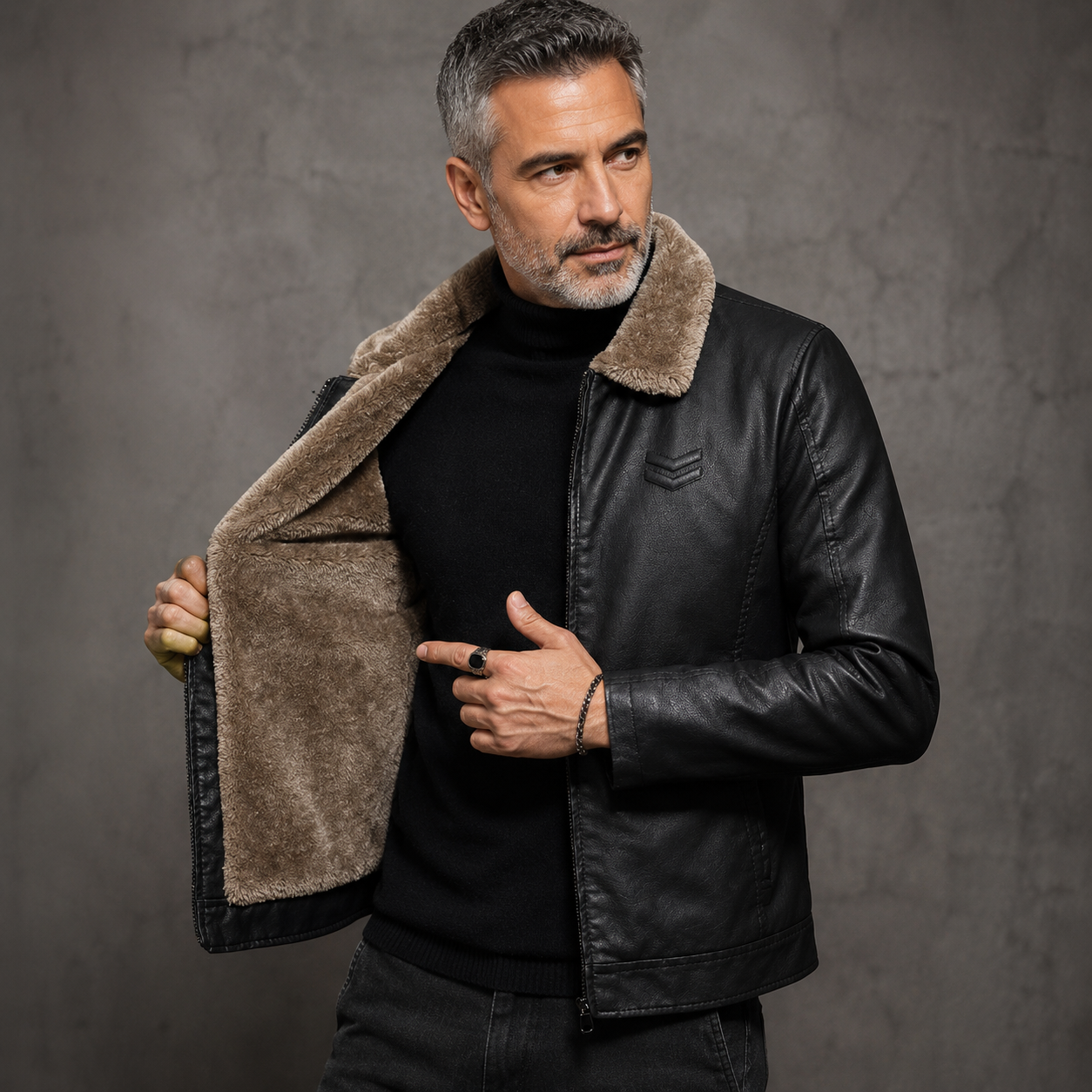 Existem Jaquetas De Inverno Que Apenas Protegem Do Frio... E Existem As Que Transformam Sua Presença Instantaneamente.Em Couro Premium Com Forro Térmico