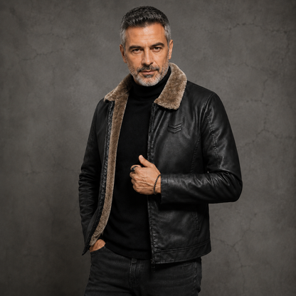 Existem Jaquetas De Inverno Que Apenas Protegem Do Frio... E Existem As Que Transformam Sua Presença Instantaneamente.Em Couro Premium Com Forro Térmico
